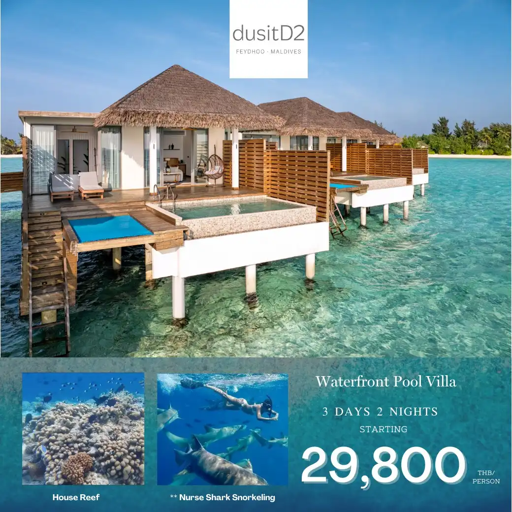 dusitD2 Feydhoo Maldives Waterfront  Pool Villa 3วัน2คืน